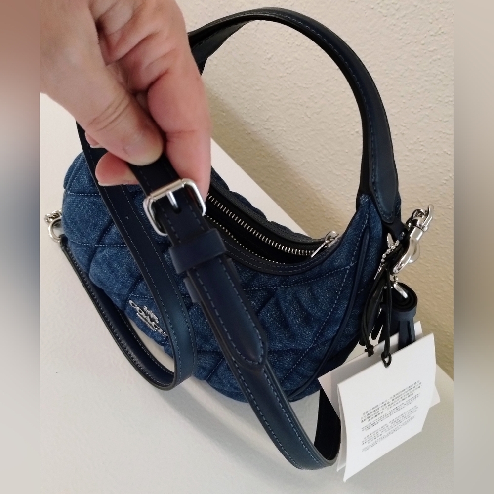 Coach Denim Mini Crossbody Bag NWT With Coach Denim Card Case Wallet NWT - Picture 5 of 13